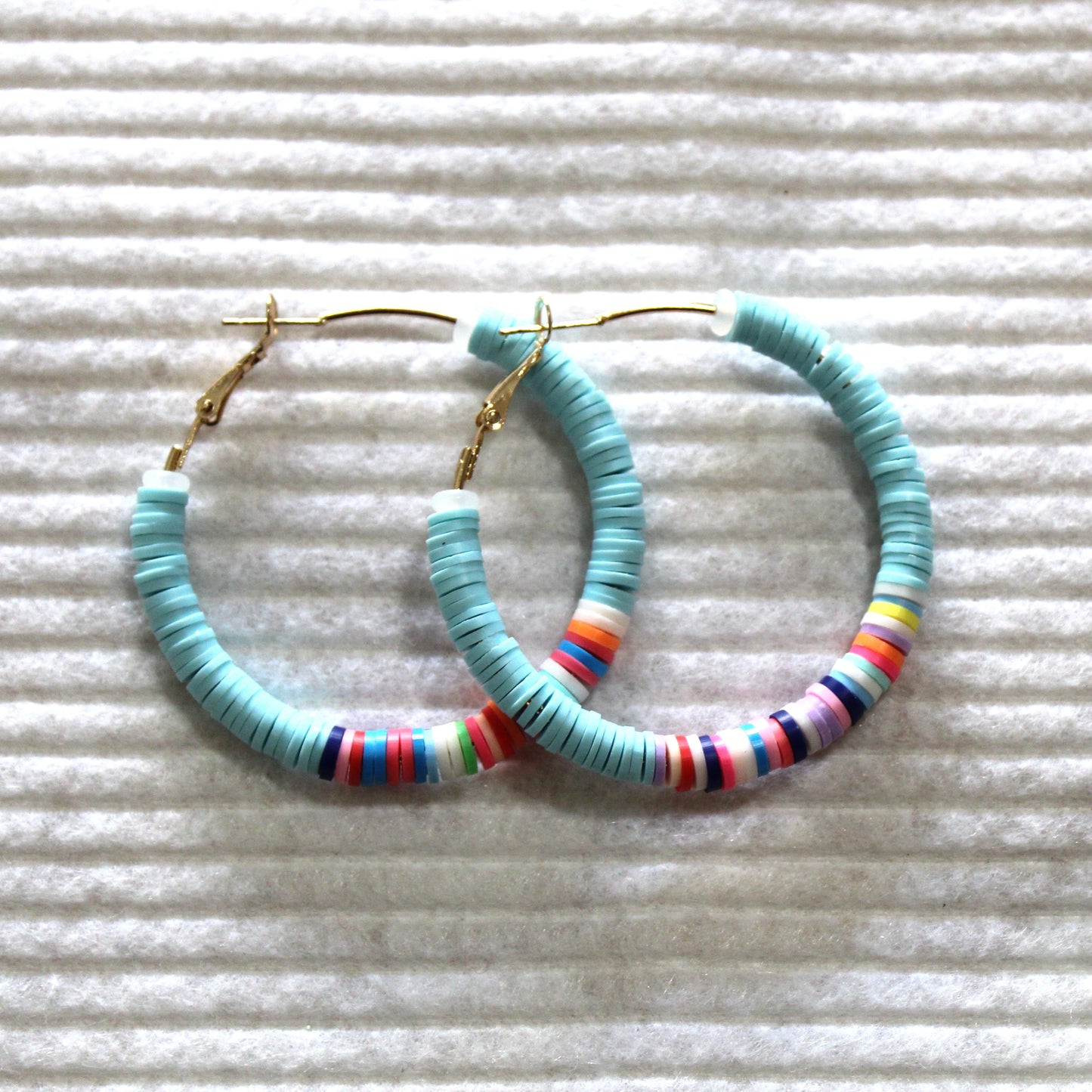 Boho Chic Polymer Clay Hoop Earrings