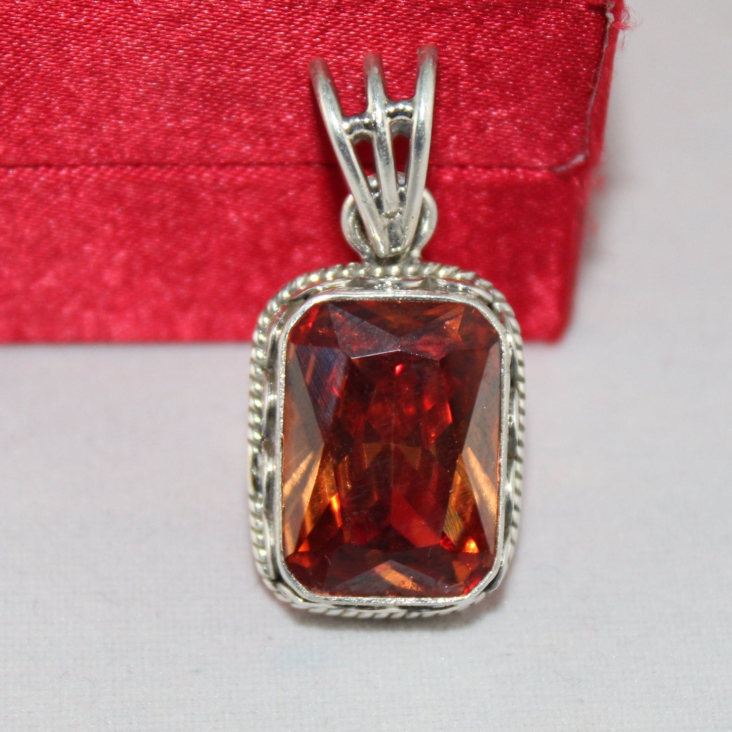 Sunset Ember – Cubic Zirconia Pendant
