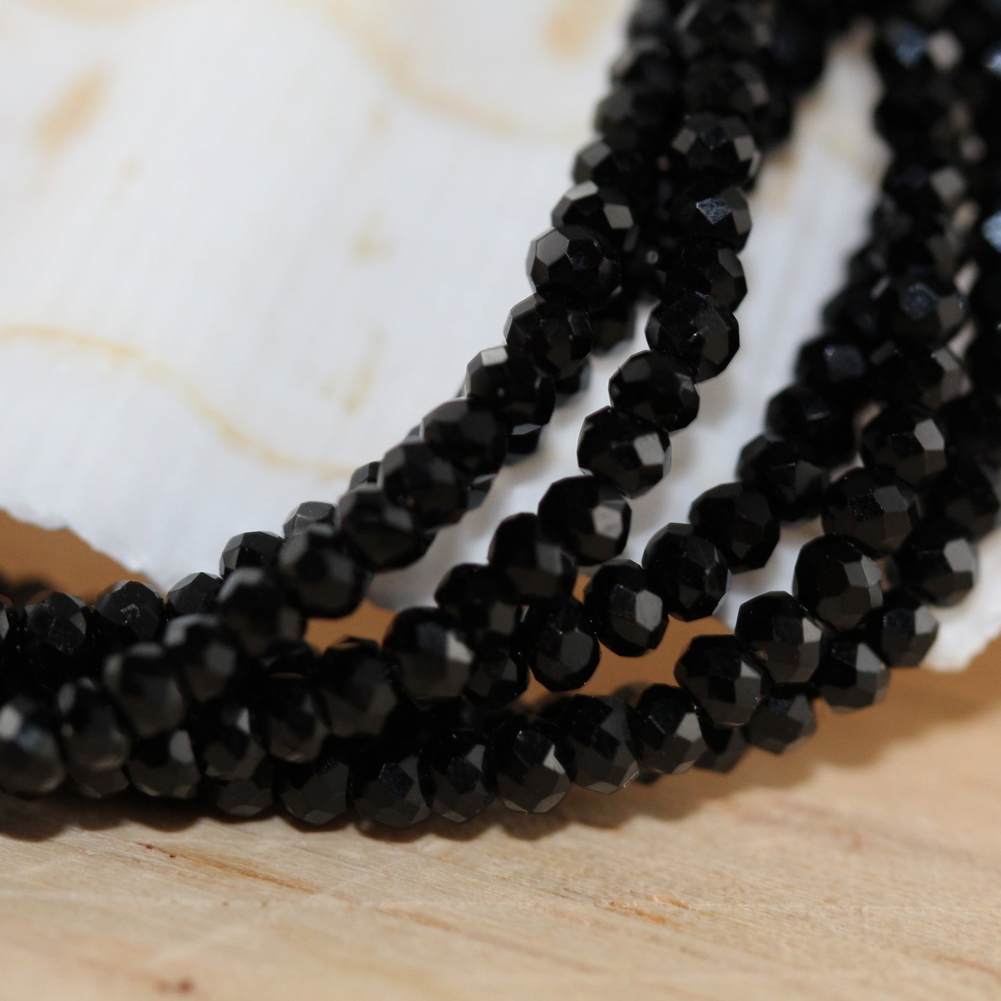 Black Crystal Multi Strand Adjustable Bracelet