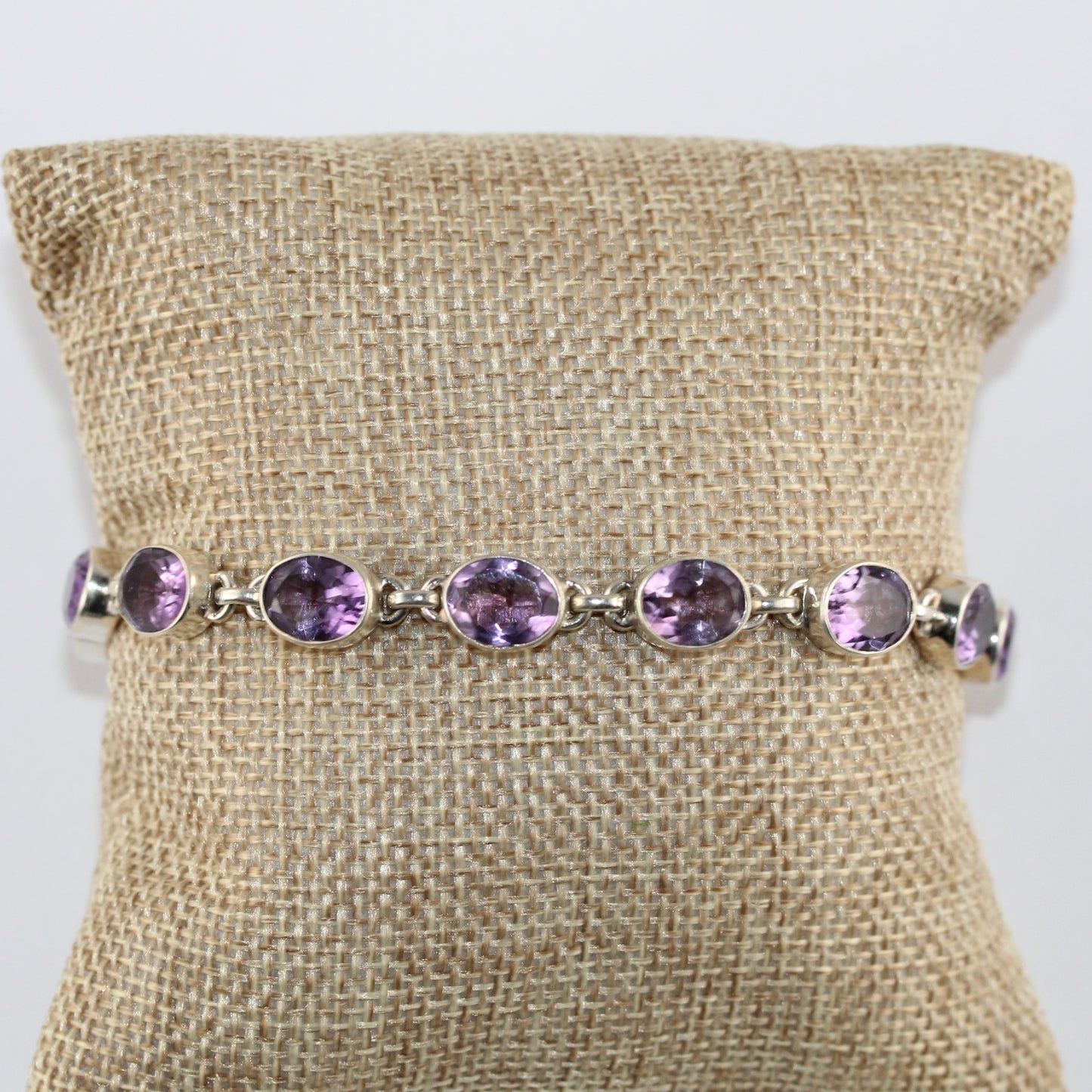Amethyst in Sterling Silver Bracelet