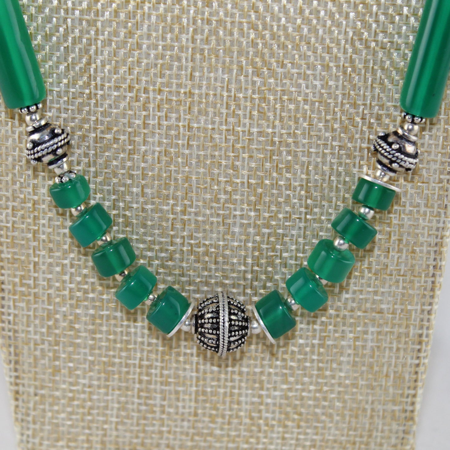 Green Onyx Sterling Silver Necklace