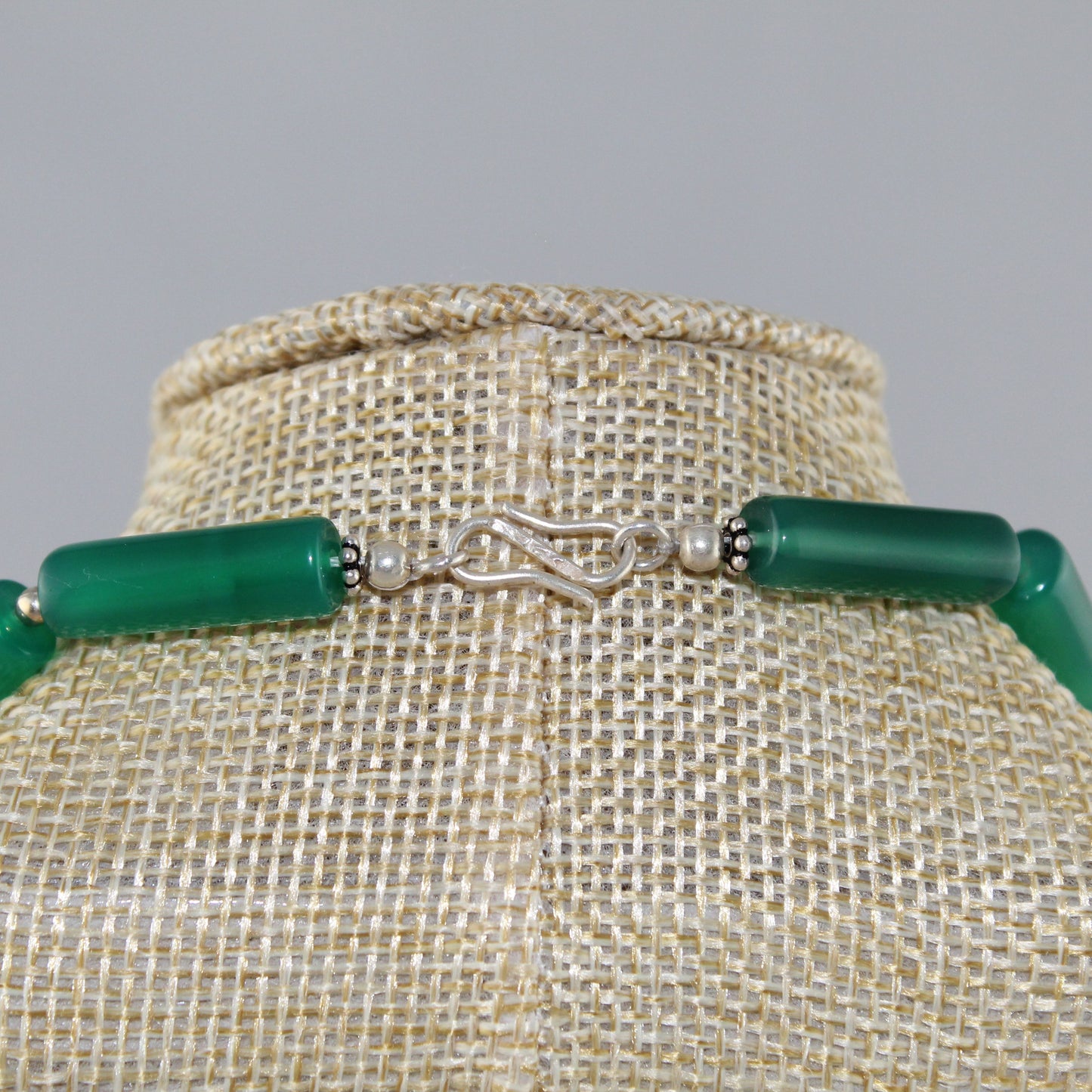 Green Onyx Sterling Silver Necklace