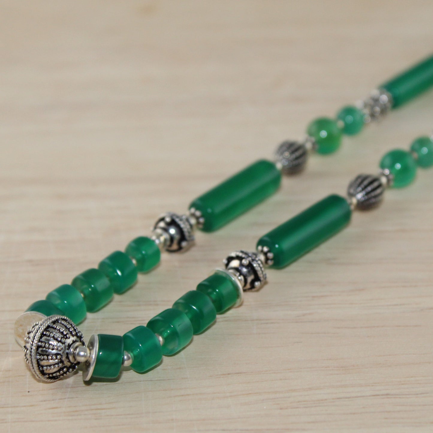 Green Onyx Sterling Silver Necklace
