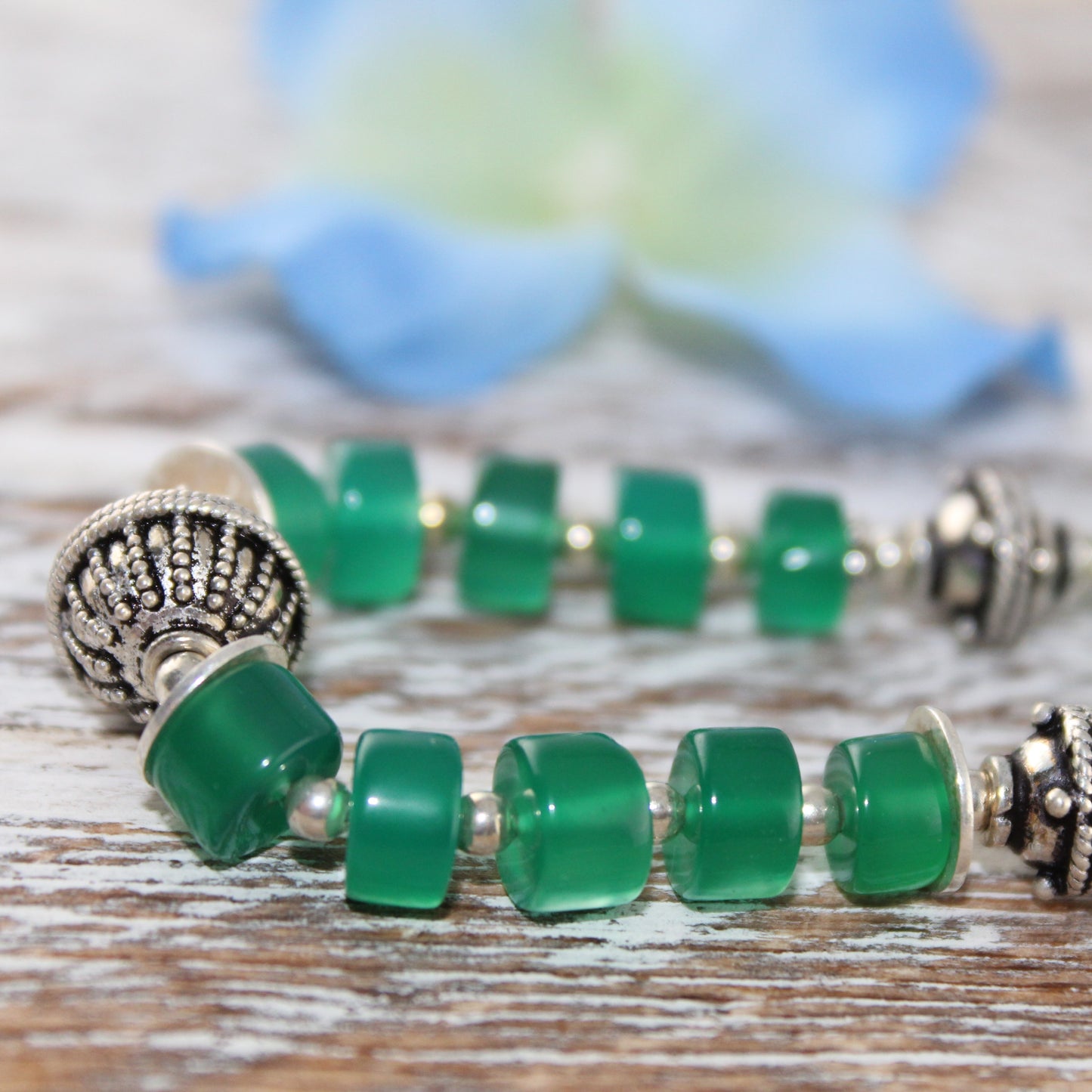 Green Onyx Sterling Silver Necklace
