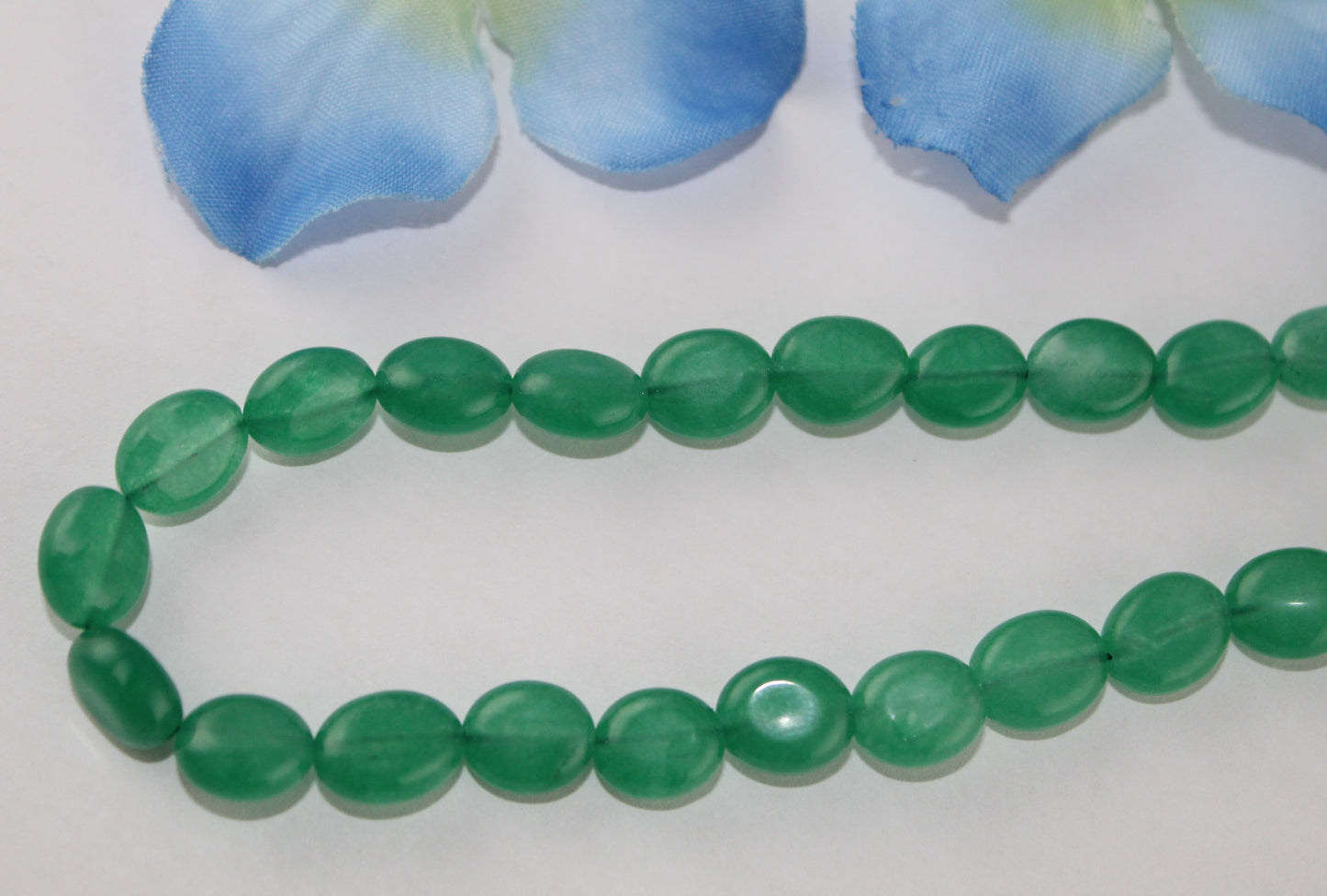 Semi Precious Oval Emerald faceted Single Strand Necklace