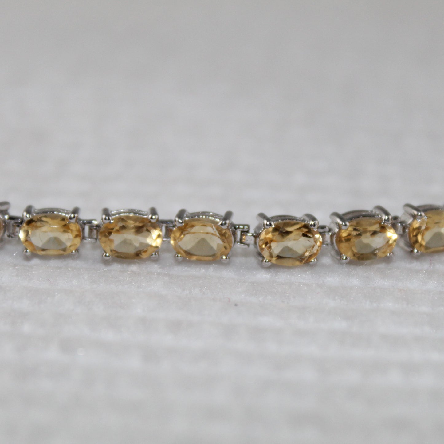 Oval Yellow Topaz Gemstone Bracelet in Sterling Silver