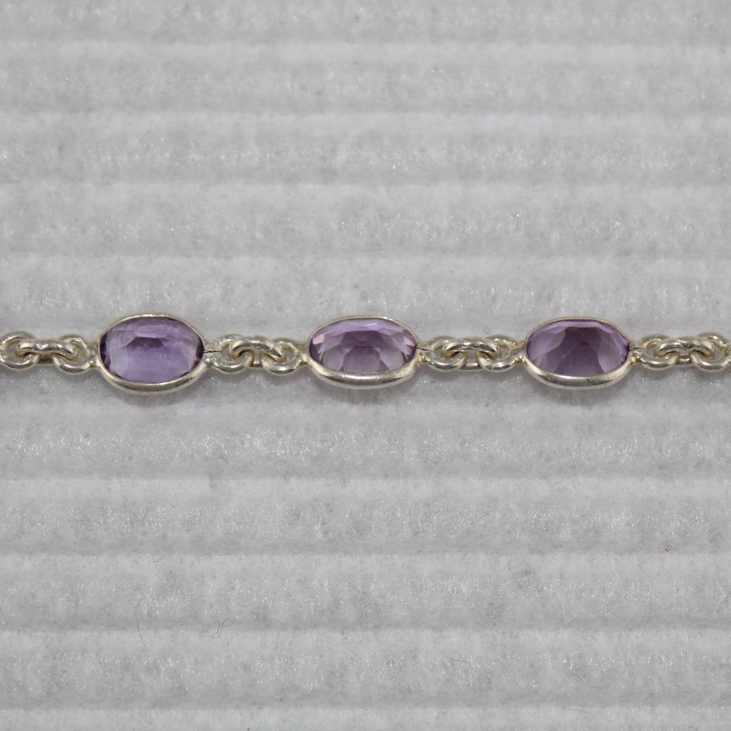 Dainty Amethyst Gemstone Bracelet in Sterling Silver