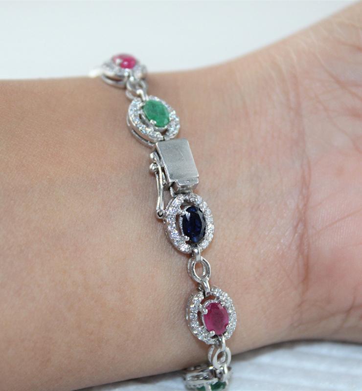 Ruby, Emerald and Sapphire w/ CZ - Little Elephant