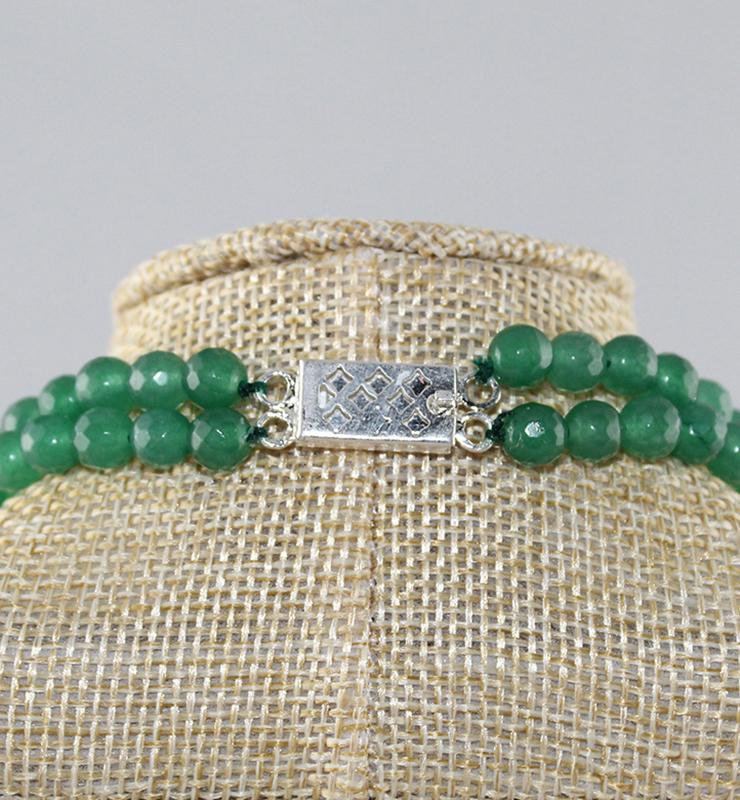 Double Strand Semi Precious Green Beaded Stones - Little Elephant