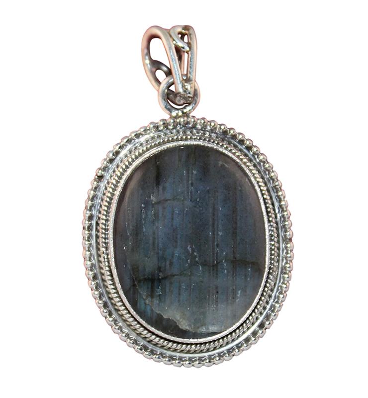 Labradorite Oval Pendant - Little Elephant