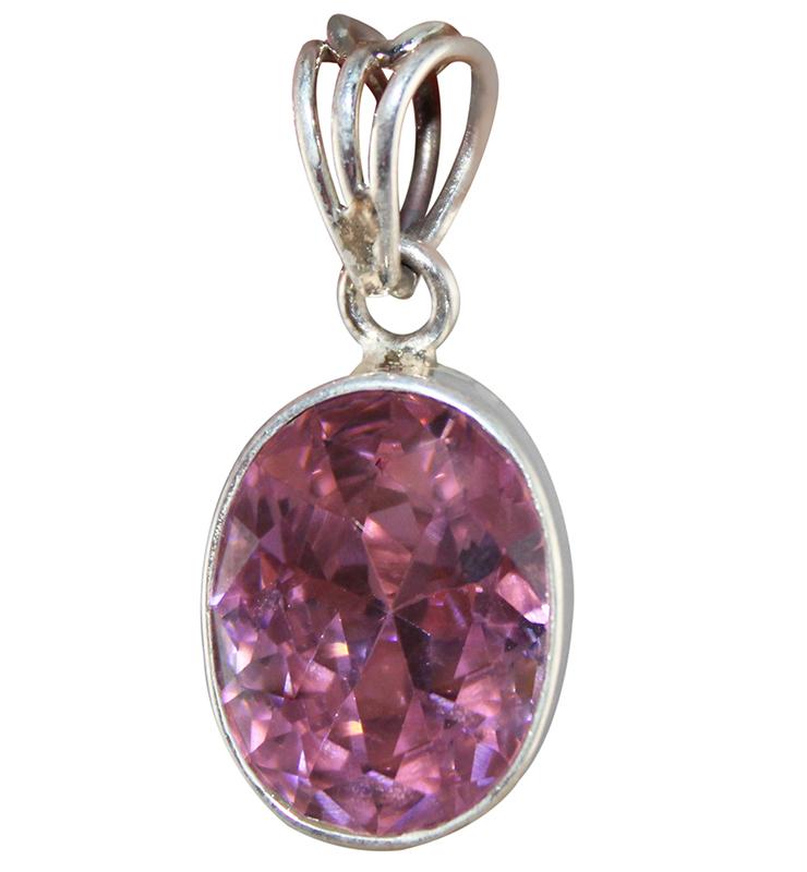 Bright Pink CZ Pendant - Little Elephant