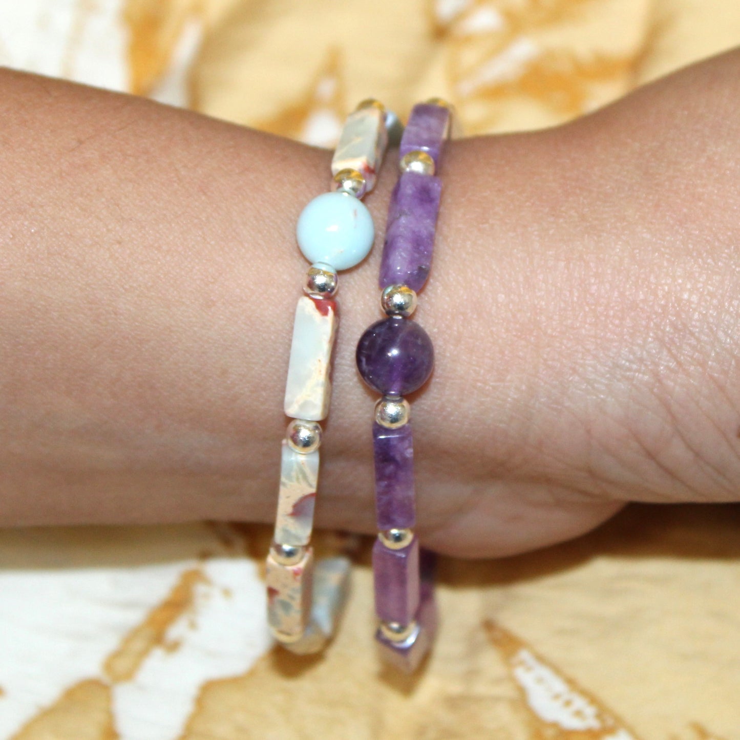 Minimalist Gemstone Stretch Bracelet - Natural Healing Gemstones