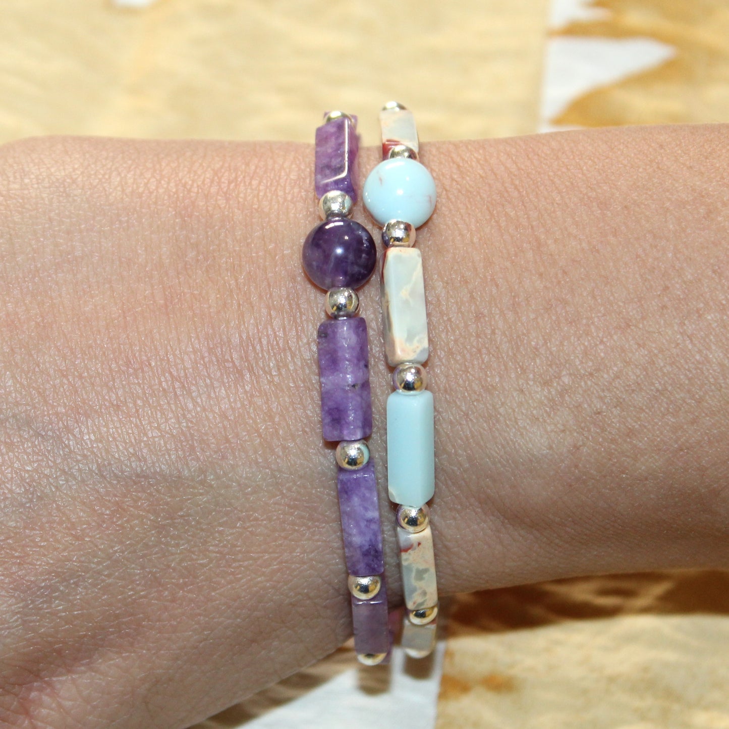 Minimalist Gemstone Stretch Bracelet - Natural Healing Gemstones