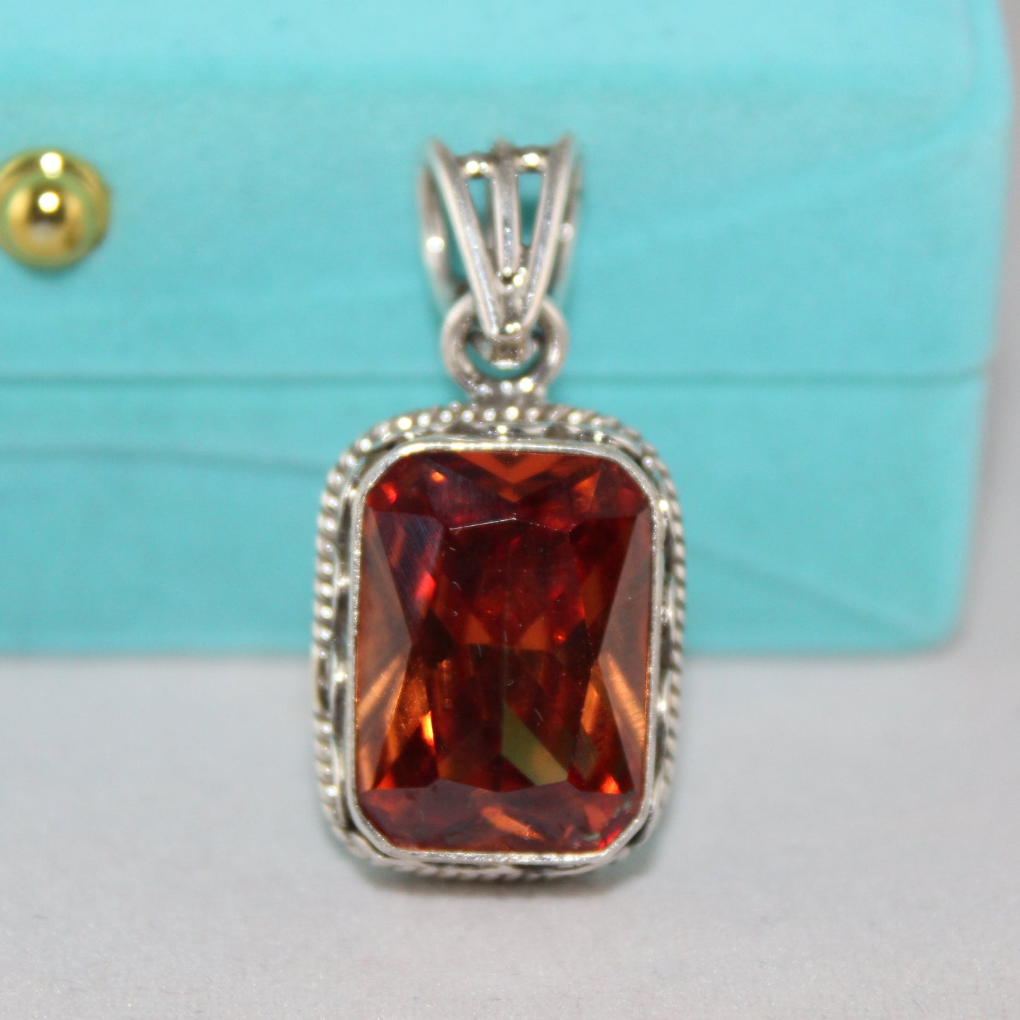 Sunset Ember – Cubic Zirconia Pendant