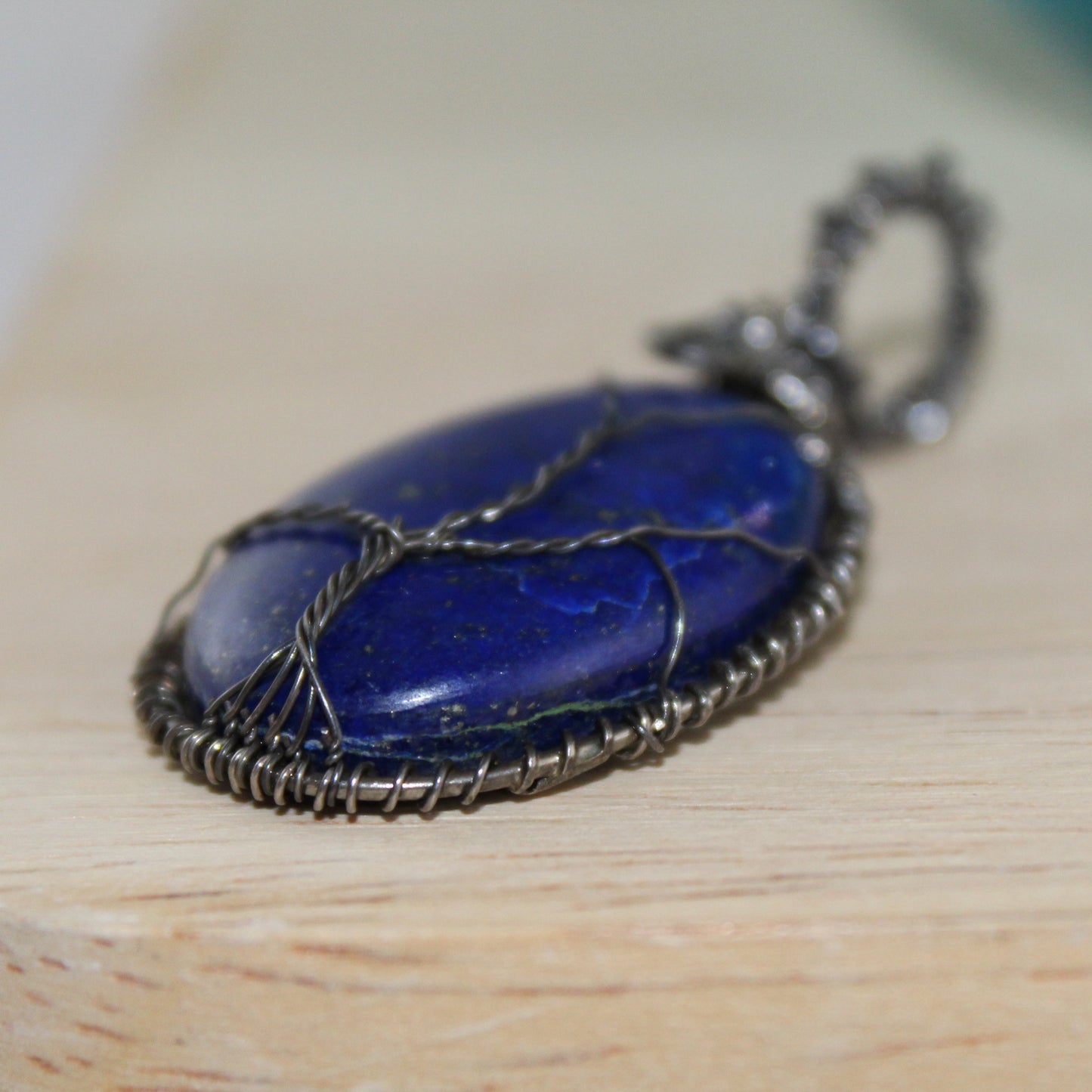 Celestial Dream – Lapis Lazuli Wire-Wrapped Pendant