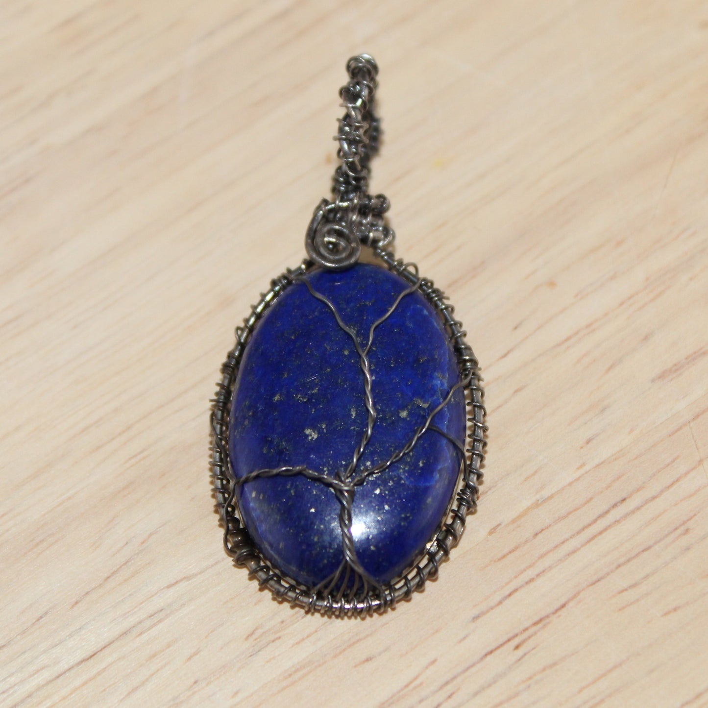 Celestial Dream – Lapis Lazuli Wire-Wrapped Pendant