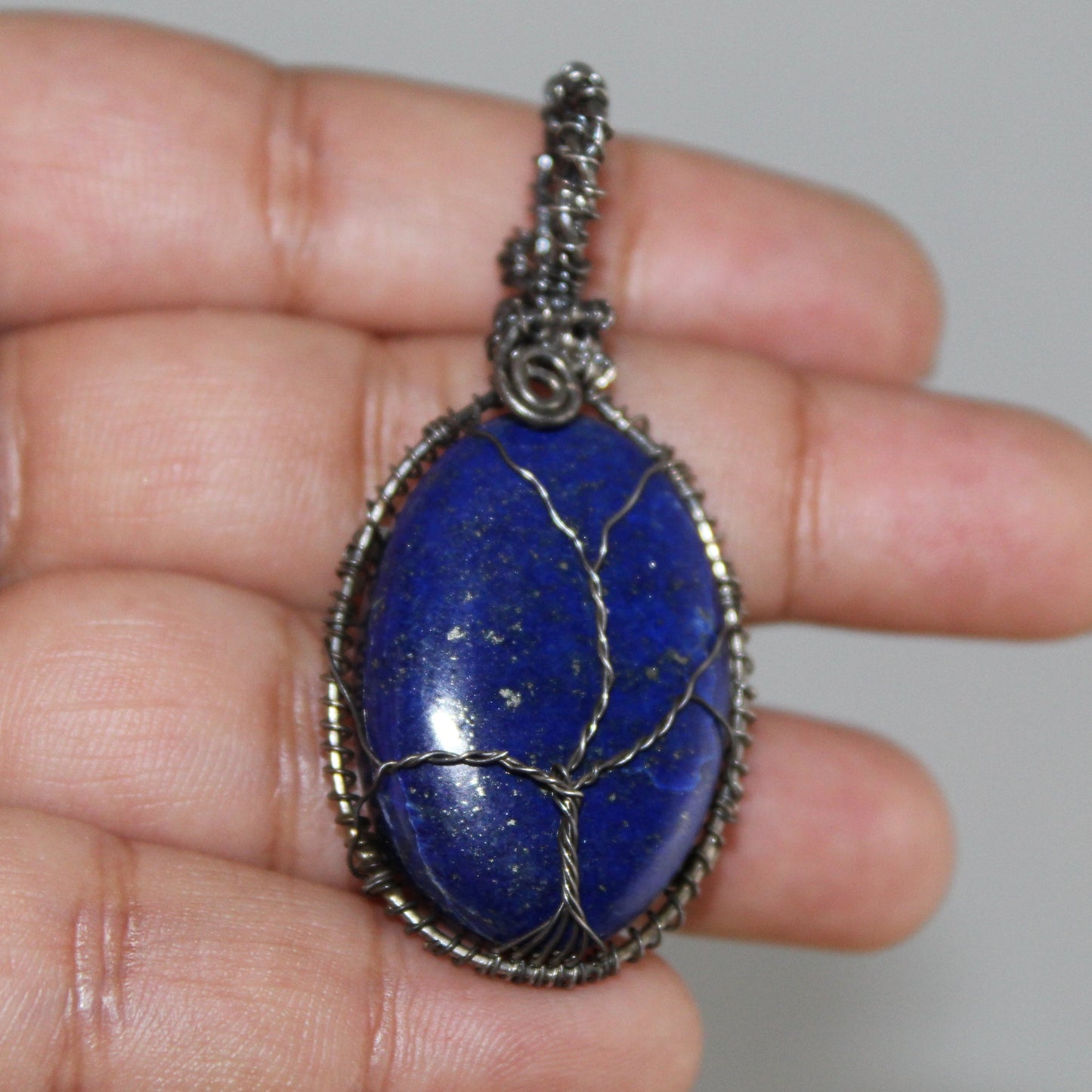 Celestial Dream – Lapis Lazuli Wire-Wrapped Pendant
