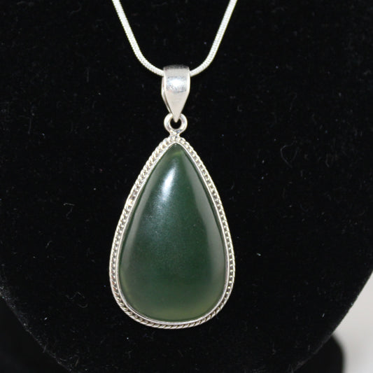Forest Calm – Prehnite Teardrop Pendant